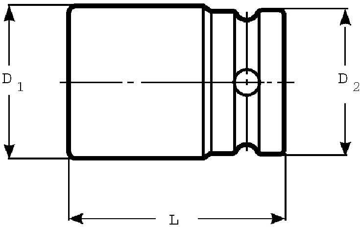 Hex impact head 1/2" extended 32mm