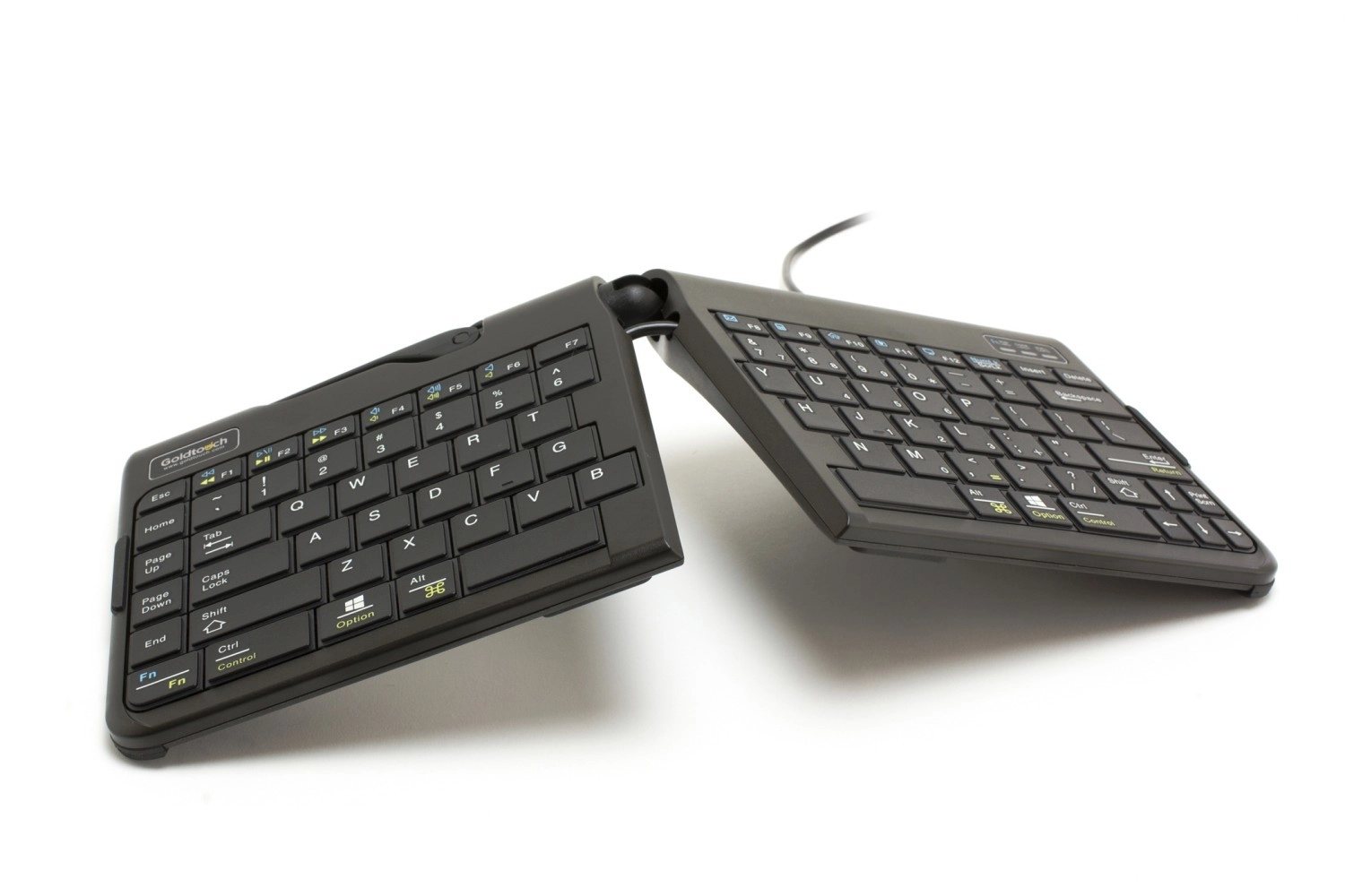BakkerElkhuizen Goldtouch Travel Go2 Wired tastatūra Birojs USB QWERTZ Vācu Melns