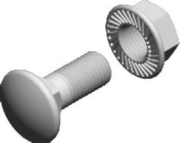 Baks Mushroom head screw + serrated