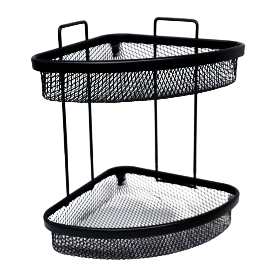 Plaukts stūra divstāvīgs 236x236x320mm melns 9134160