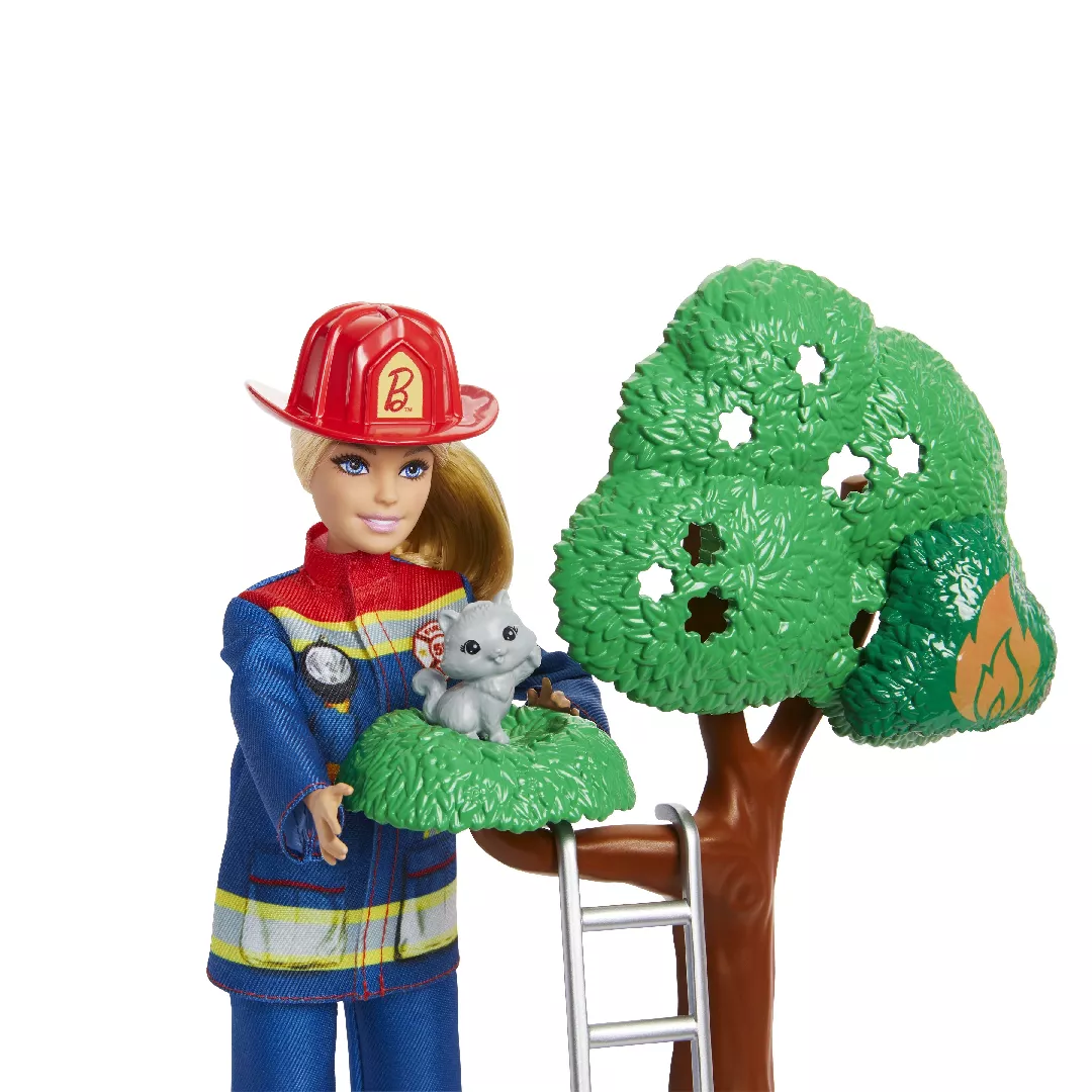 Barbie Firefighter Playset with Blonde Fashion