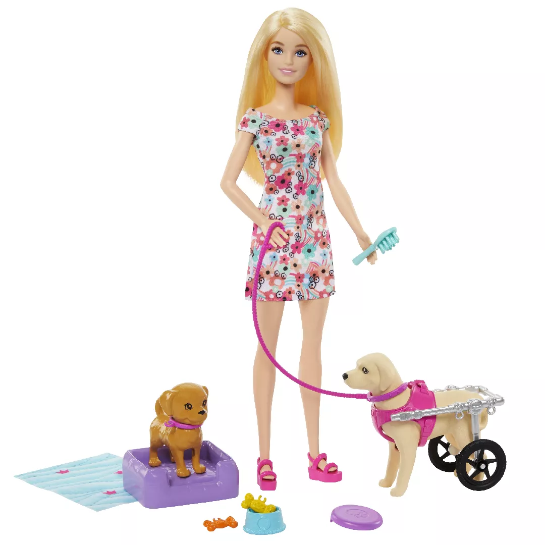 Barbie Doll with a Toy Pup