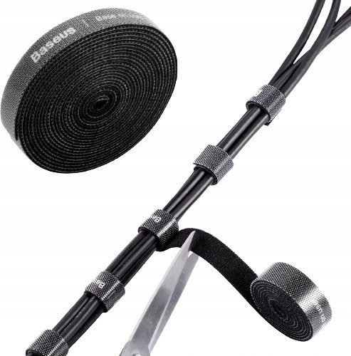 Baseus taśma rzepowa organizer 50cm czarna