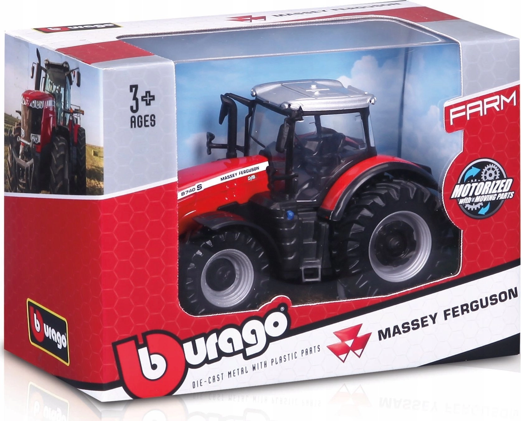 Bburago BBU Traktor MasseyFerguson 8740S red