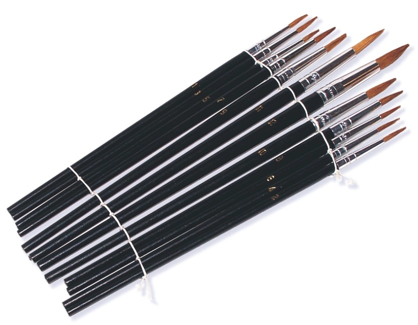 12 pcs of artists` sharp brushes