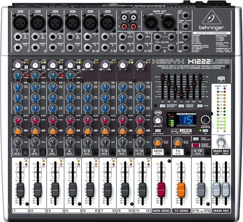 Behringer X1222USB audio mixer 4 channels
