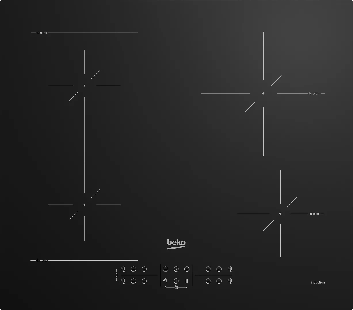Beko HII64200SFMT Black Built-in 59 cm