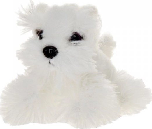 Mascot Dog sitting white 13 cm