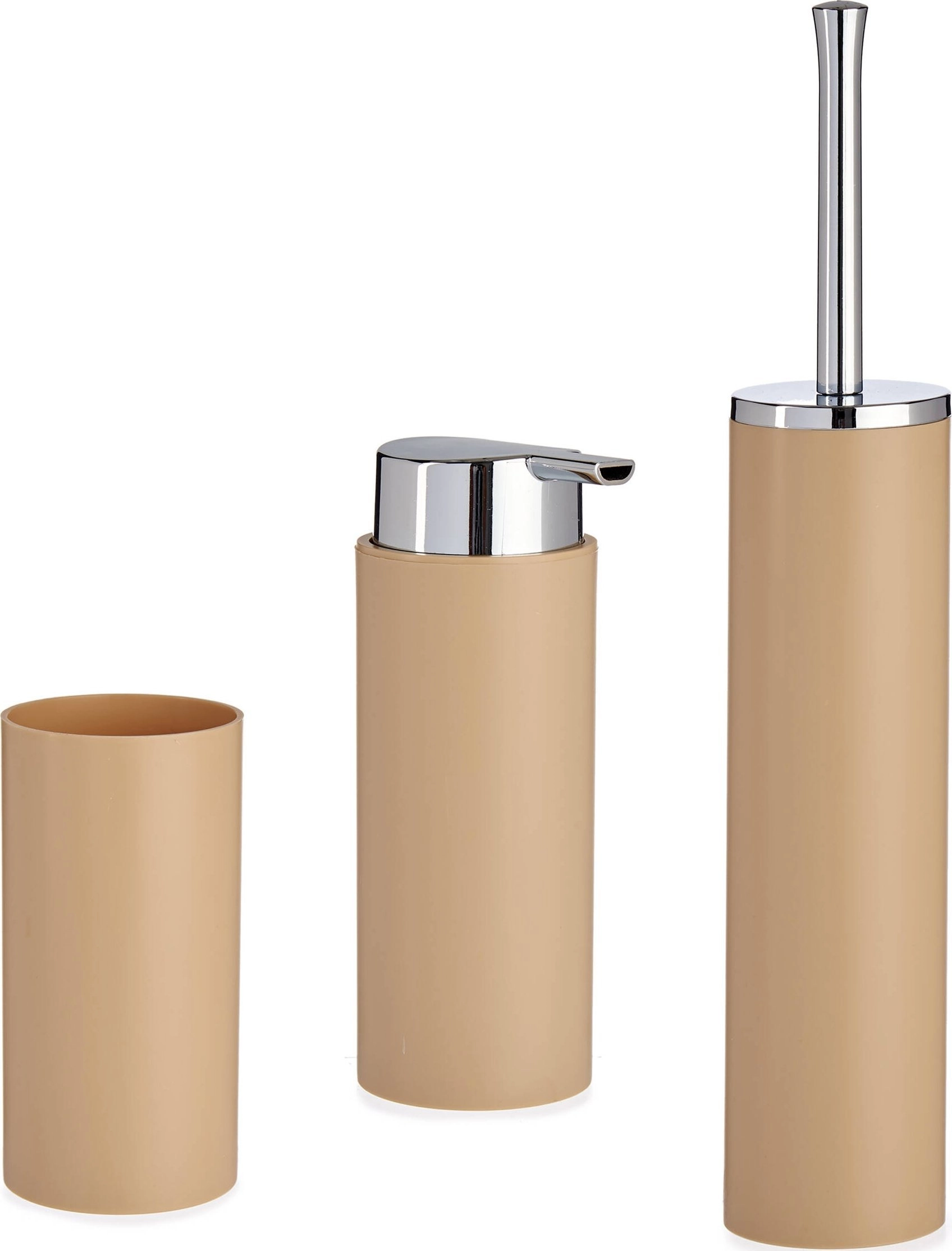 Berilo Plastic bathroom accessories with silver