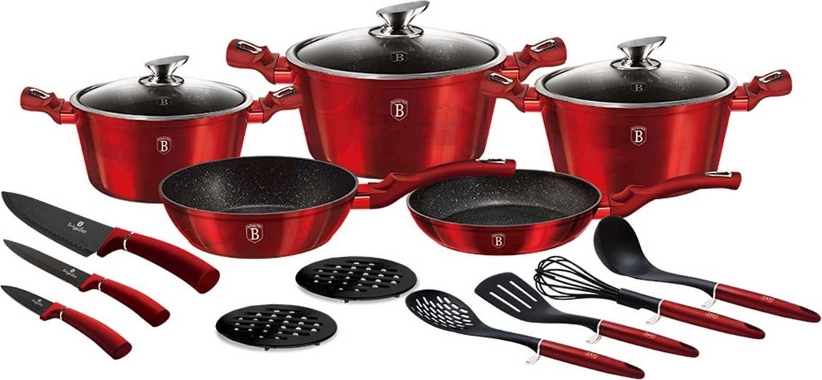 Berlinger Haus Set of METALLIC BURGUNDY