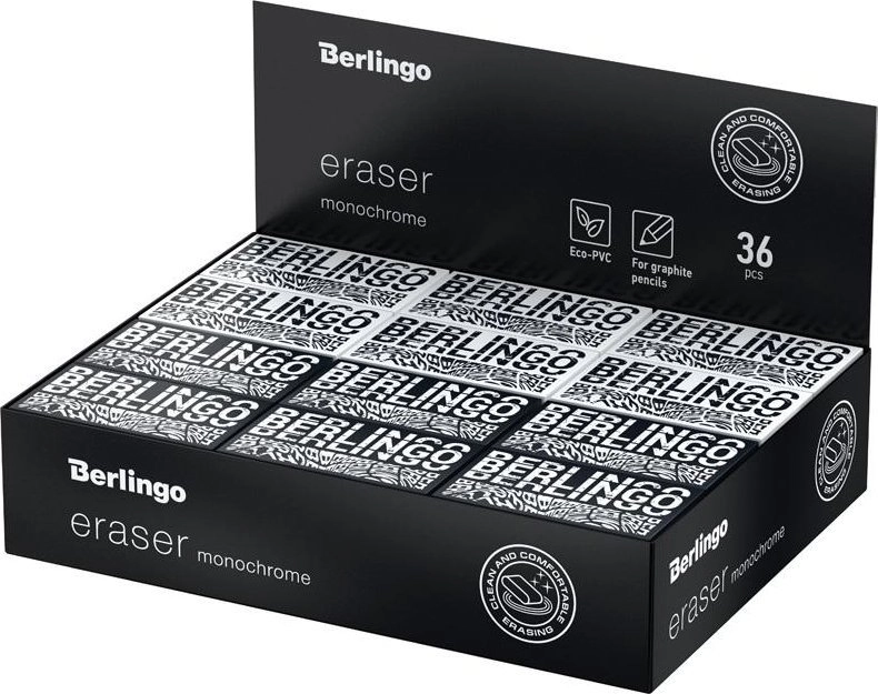 Berlingo Rectangular eraser Monochrome (36 pcs)