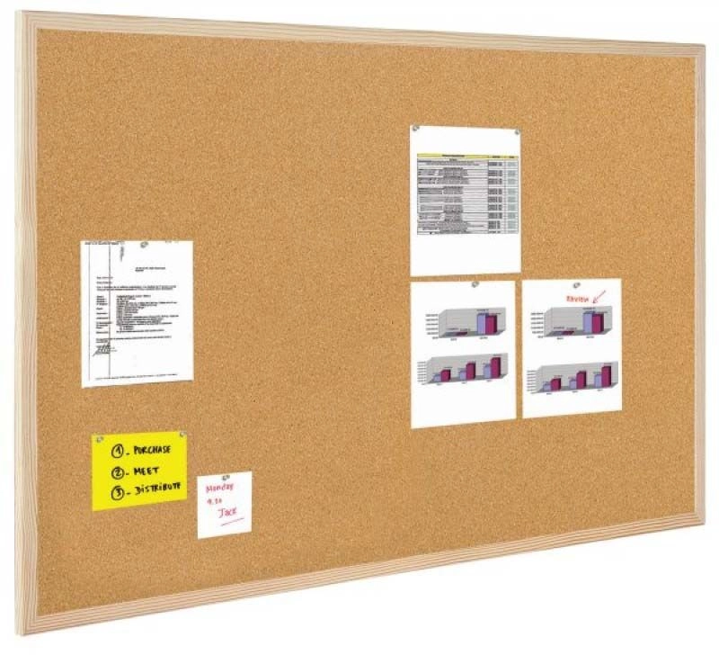 Bi-Office Cork board  40x30cm  wooden frame