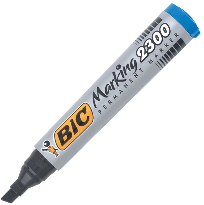 Bic permanent marker 2300  blue bevelled