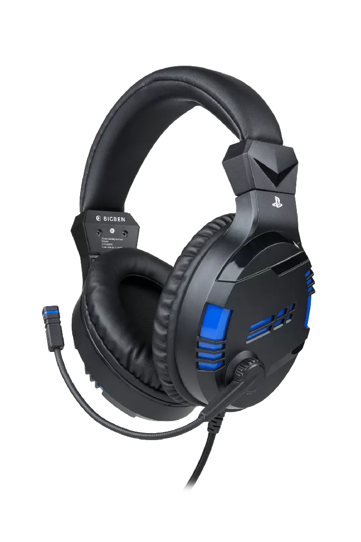 Bigben Interactive PS4OFHEADSETV3 austiņas un brīvroku komplekts Vadu Speļu Melns, Zils