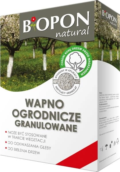 Biopon Wapno ogrodnicze granulowane bieli odkwasza