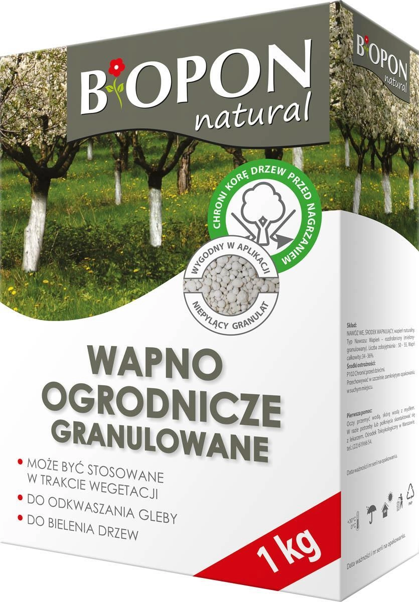 Biopon Wapno Ogrodnicze Granulowane 1kg Biopon