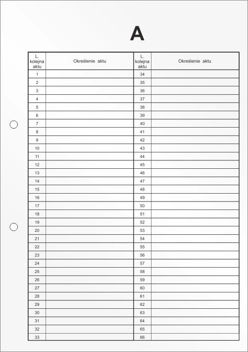 Biurfol INSERT FOR PERSONAL FILES BIURFOL