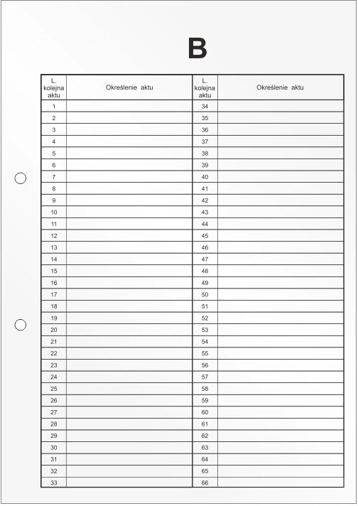 Biurfol INSERT FOR PERSONAL FILES BIURFOL