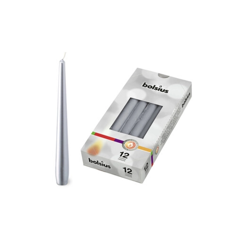 Table candle 1 pc. 245/24mm silver