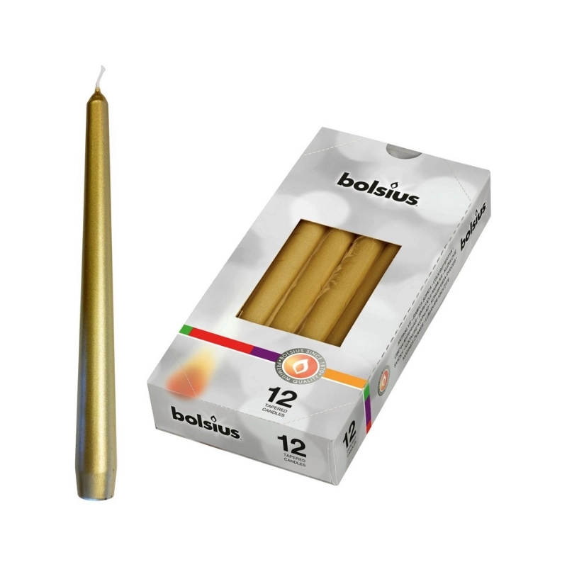 Table candle 1 pc. 245/24mm gold