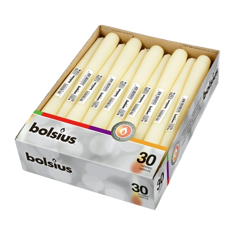 Table candle 1 pc. 245/24mm beige