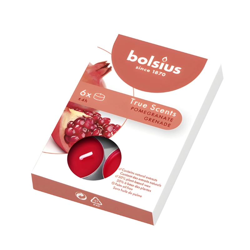 Tējas sveces Bolsius granātābols 6gab. 37941515
