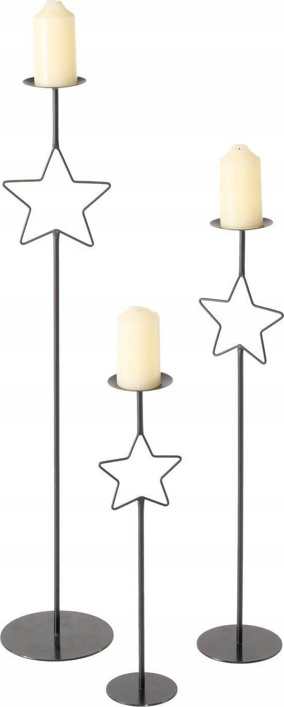 Boltze Metal candlesticks with star GUILA