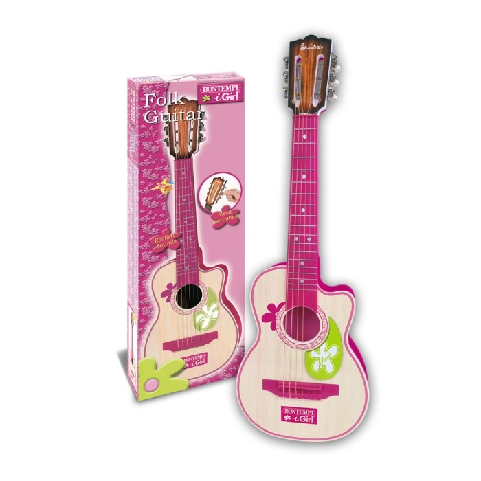 Bontempi - Pink Wooden Guitar with