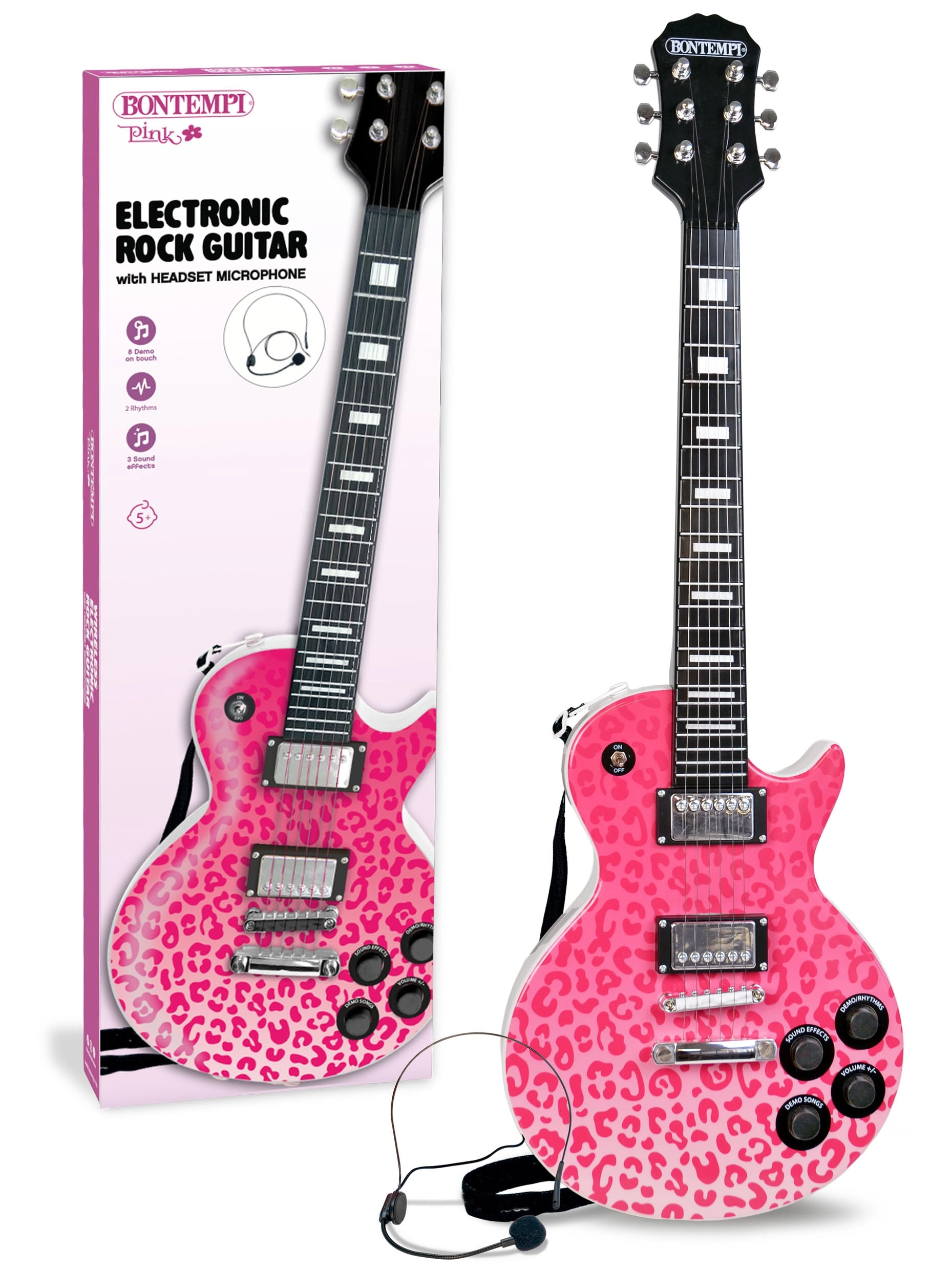 Bontempi - Pink electric rock guitar