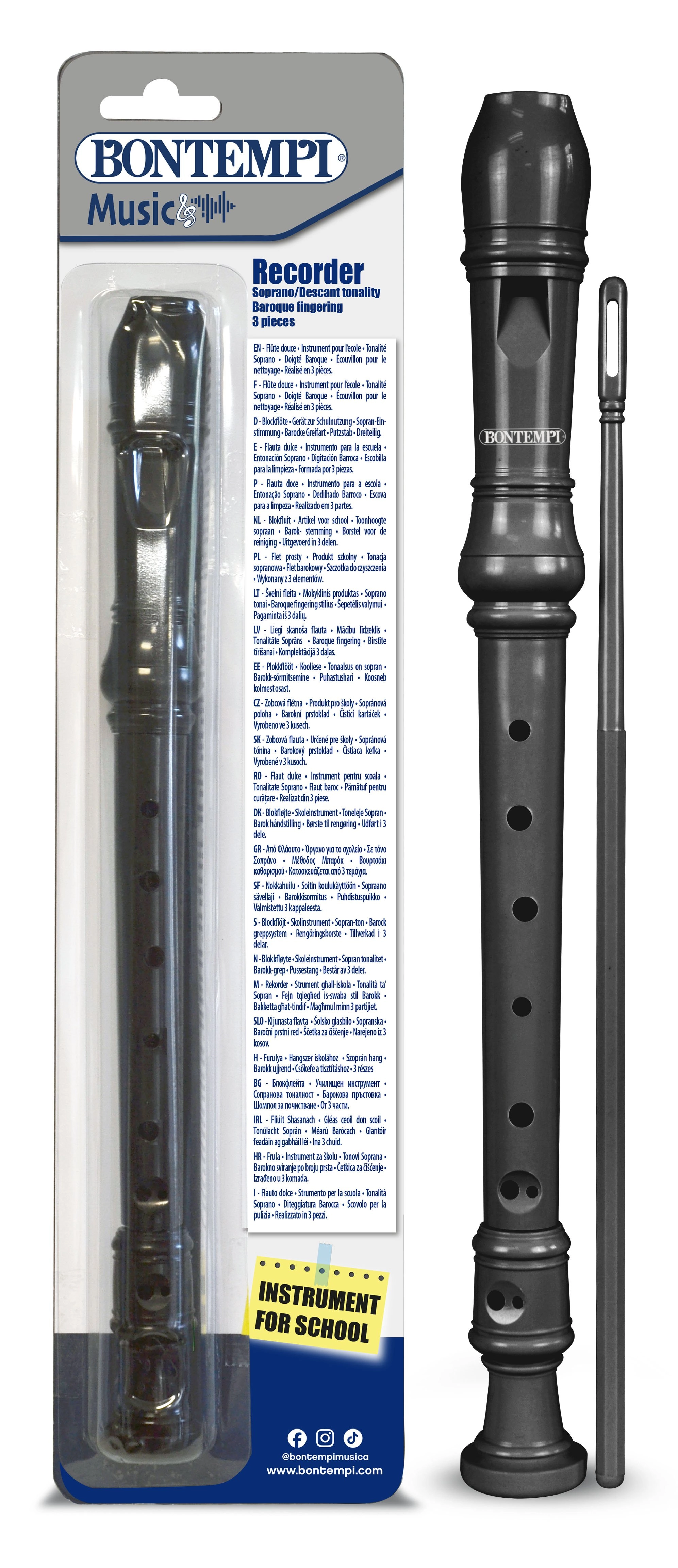 Bontempi - Soprano Recorder 313612 0047663320373