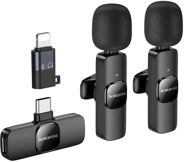 Microphone Borofone BFK15 Lightning/USB-C black 6941991117107