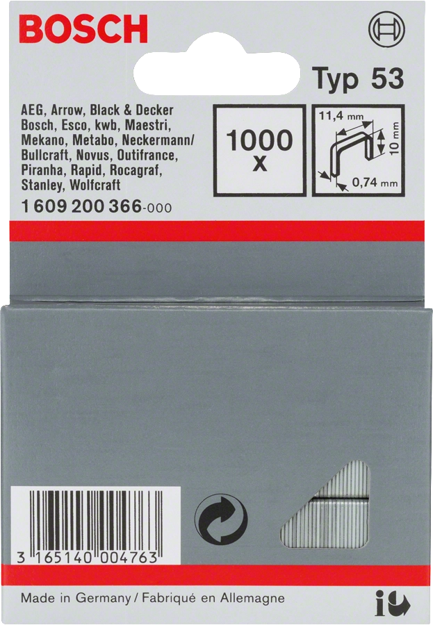 Bosch Fine Wire Staples  Type 53: