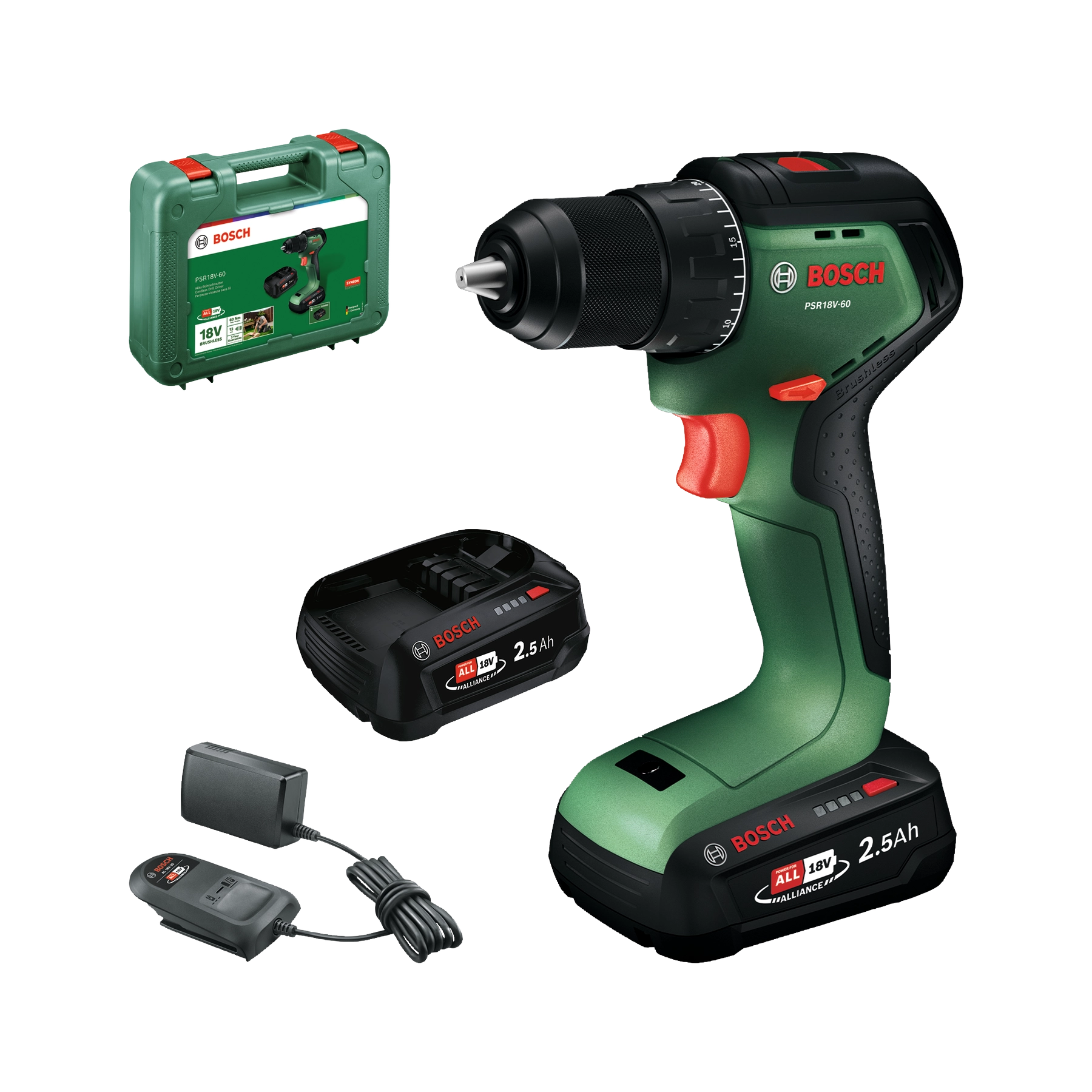 Bosch PSR18V-60 (1x2 5Ah  CC) Akku-Bohrschrauber