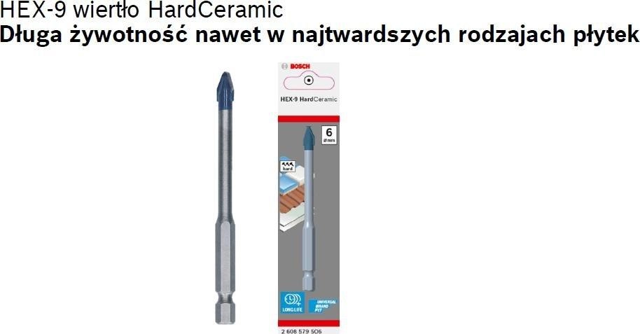 Wiertło Bosch BOSCH WIERTŁO HEX-9 HARD