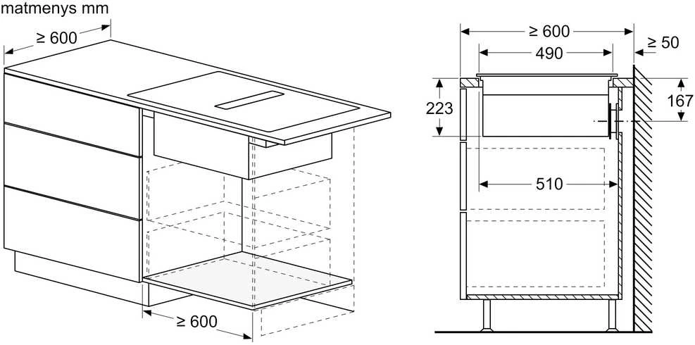 Induction hob with integrated ventilation system