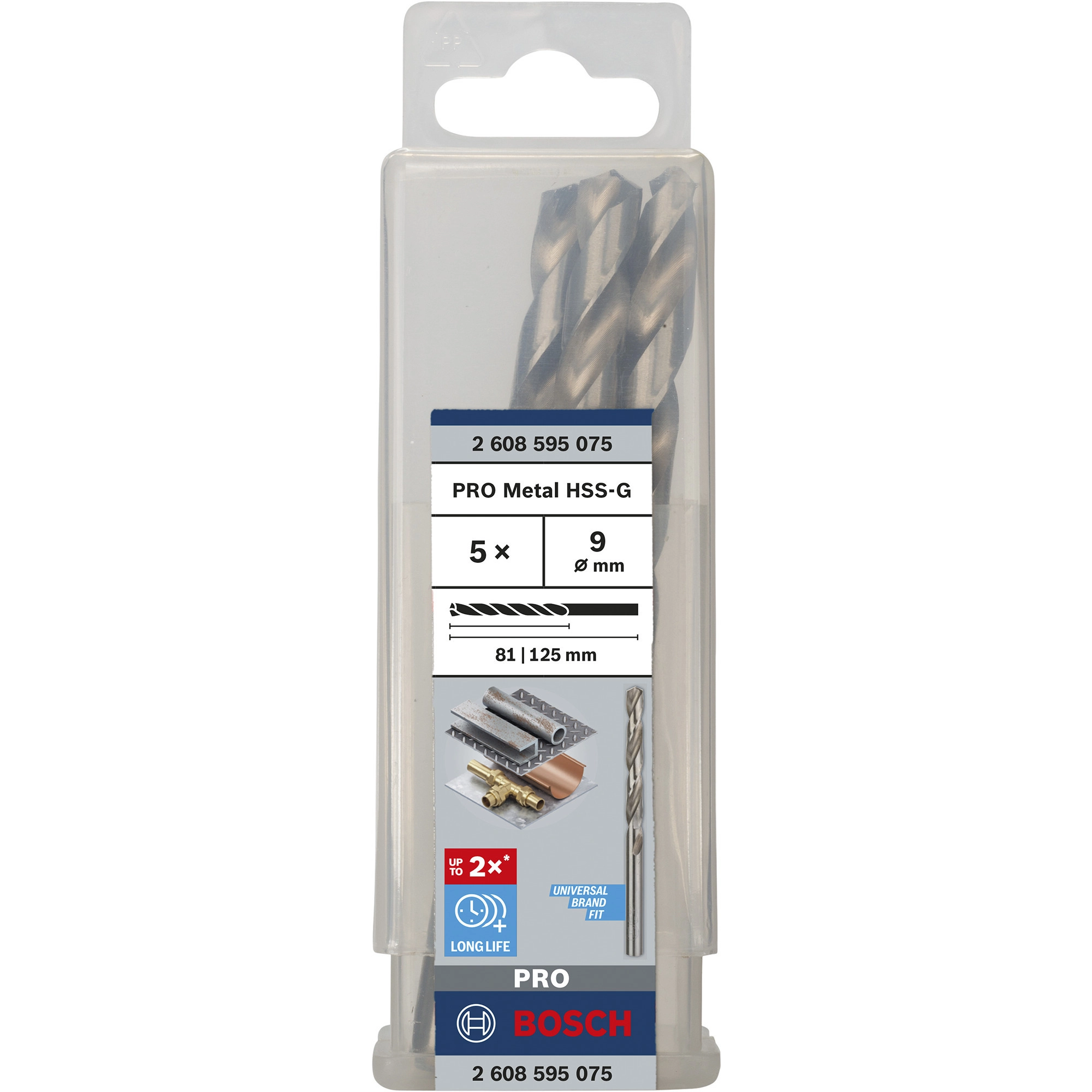 Back Bosch HSS-G drills for metal