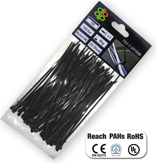 Bradas Opaska plastikowa czarna 2 5