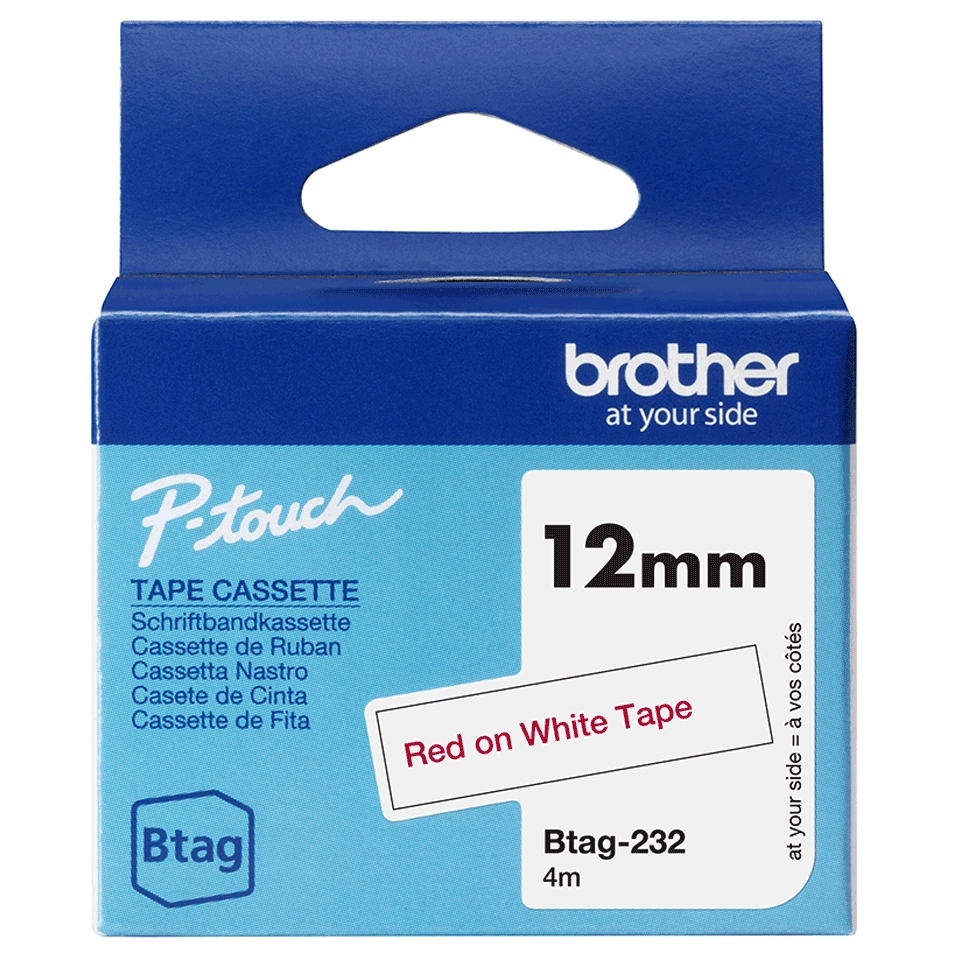 Brother BTAG-232 label-making tape Red on
