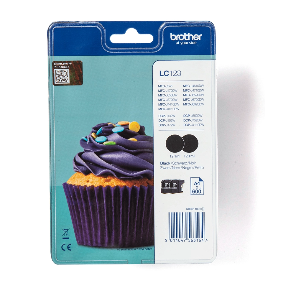 Brother LC123BKBP2 ink cartridge 2 pc(s)
