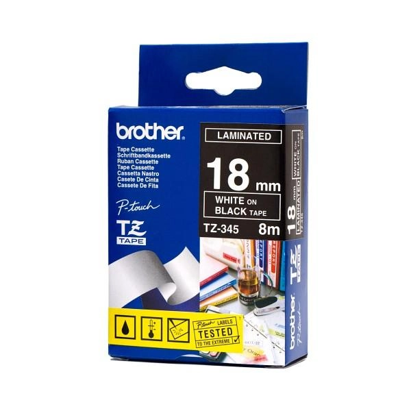 Brother TZ-345 label-making tape White on