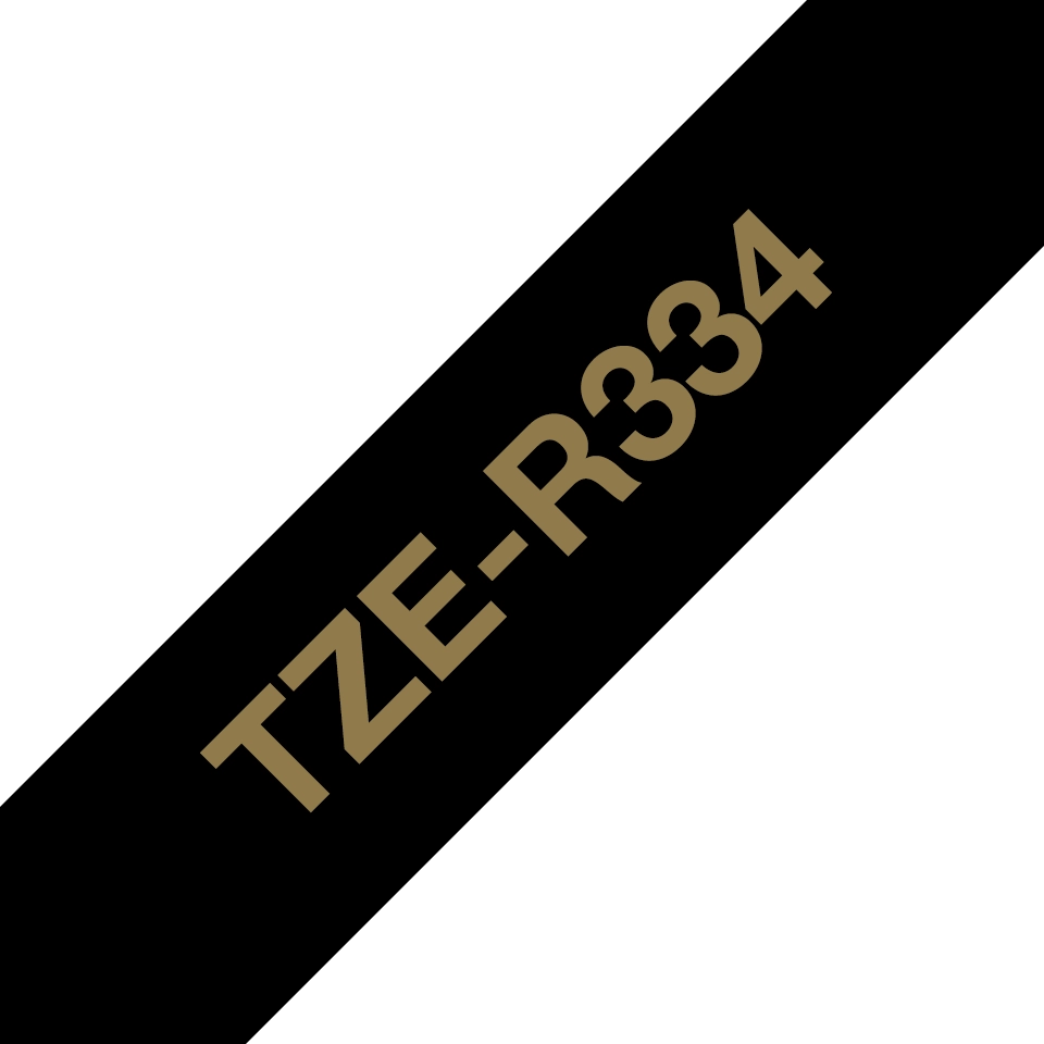 Brother TZE-R334 label-making tape Gold on