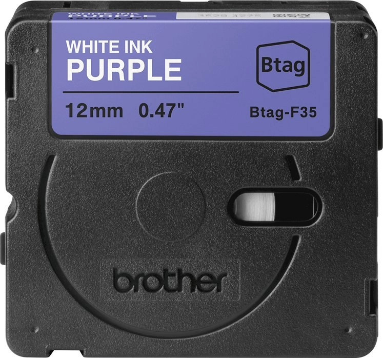 Brother label tape 12mmx4m white/purple BTAG-F35