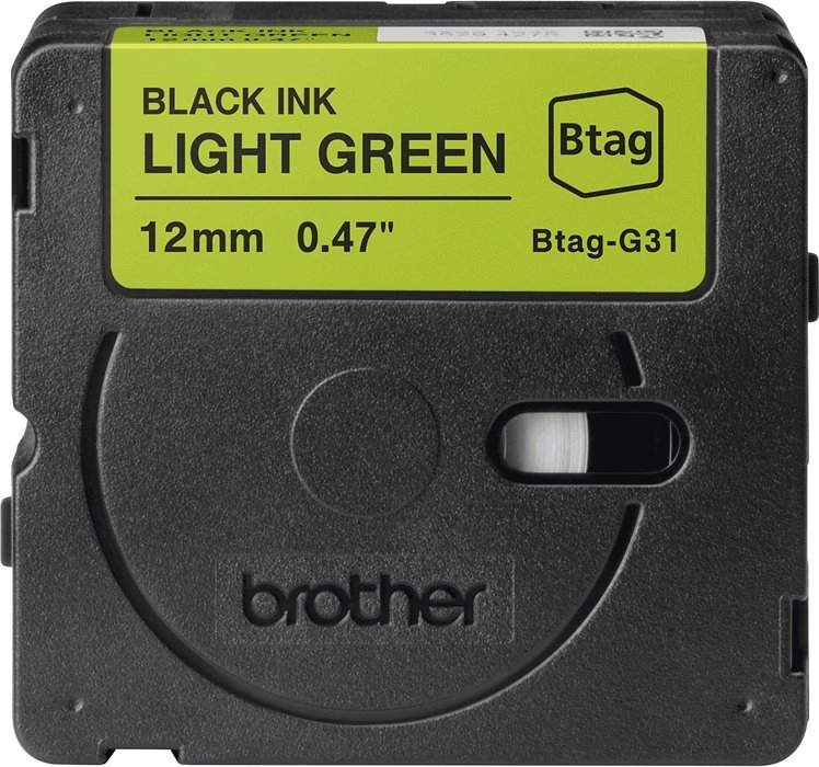 Brother label tape 12mmx4m black/light green