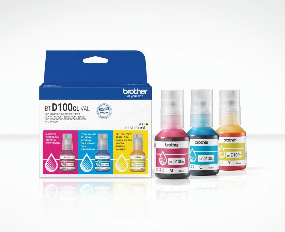 Brother BTD100CLVAL 3 Bottles Value Pack