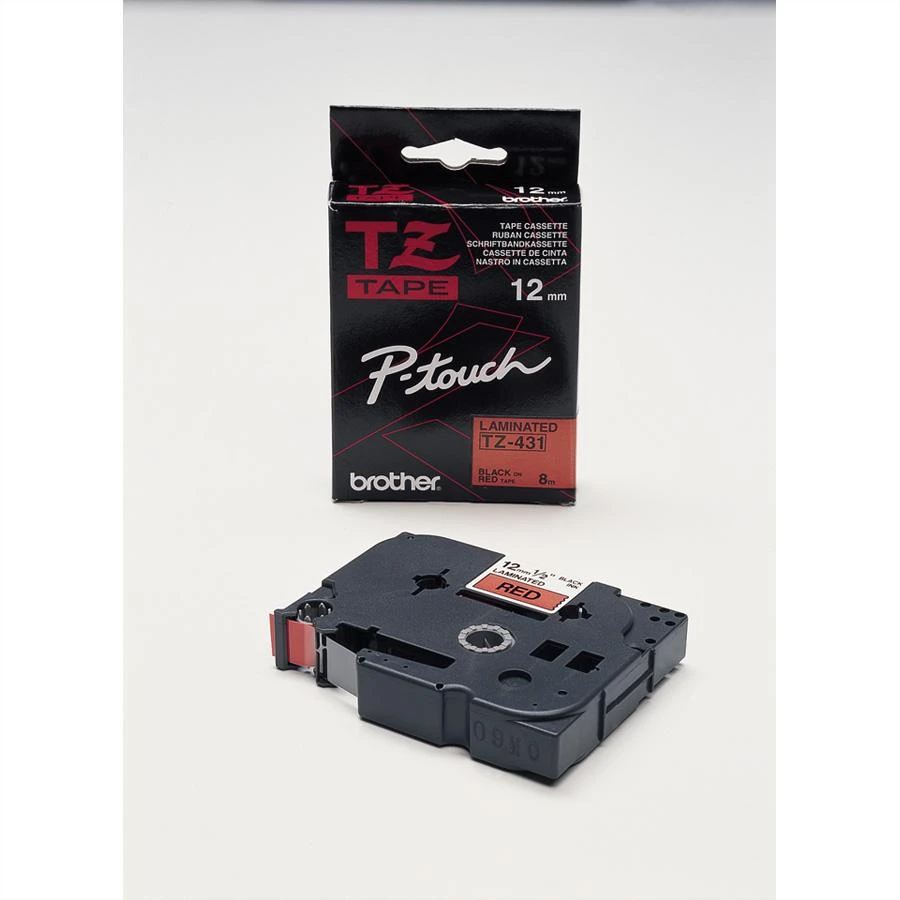 Brother TZE-431 label-making tape Black on