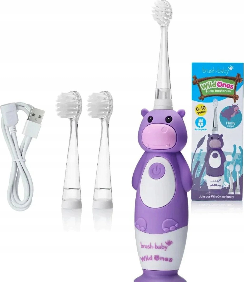 Brush-baby WildOnes Hippo Purple toothbrush 5060178102703