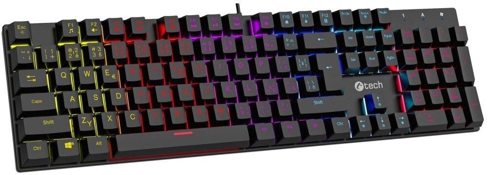 C-TECH Morpheus RGB/Wired USB/CZ-SK izkārtojums/Melns