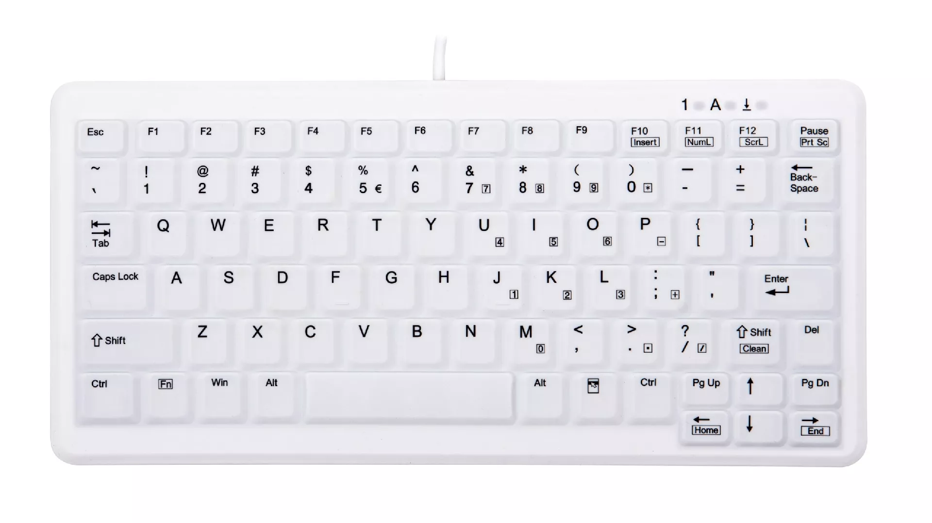 CHERRY AK-C4110 tastatūra Medicīnisks USB QWERTY Amerikāņu angļu valoda Balts