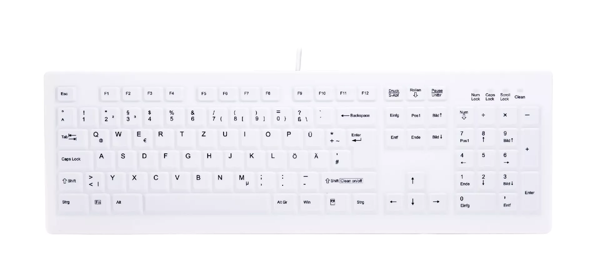 CHERRY AK-C8100F-U1-W/GE tastatūra Medicīnisks USB QWERTZ Vācu Balts