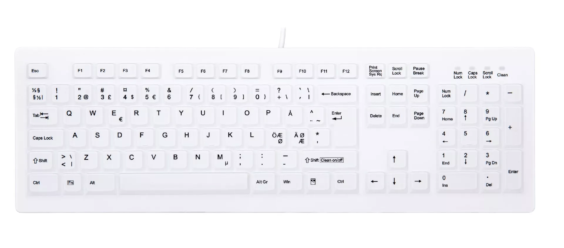 CHERRY AK-C8100F-U1-W/NOR keyboard Medical USB QWERTY